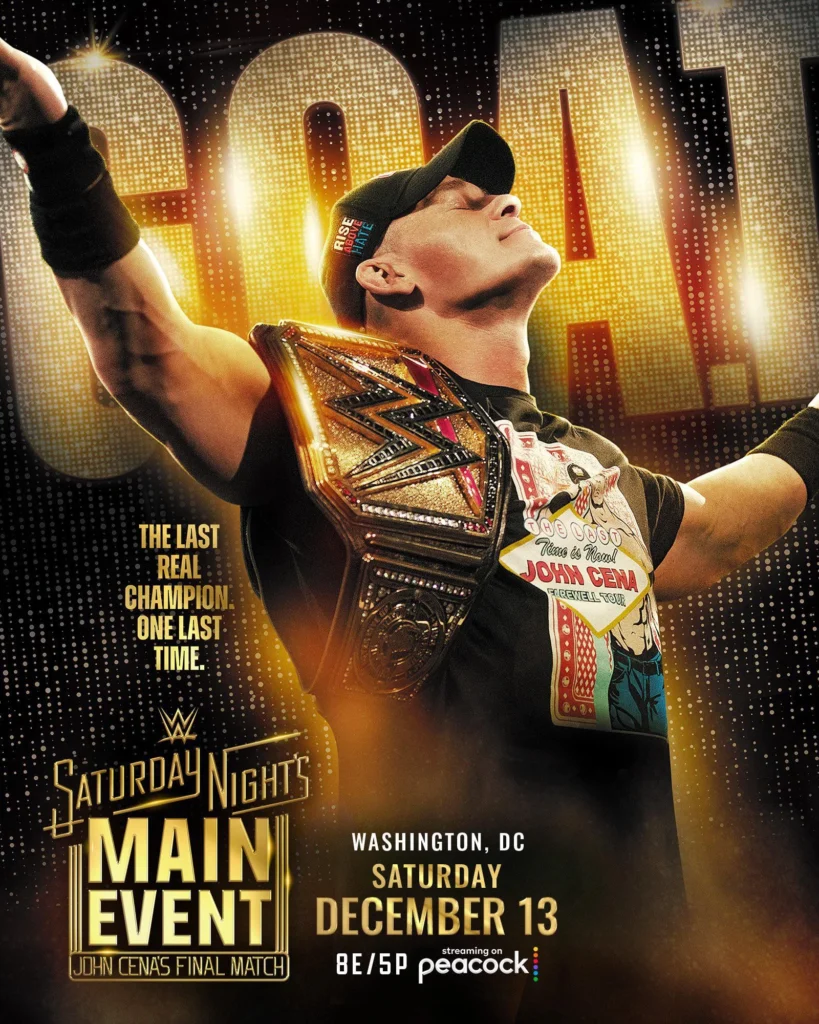 John Cena last match opponent and date official poster
