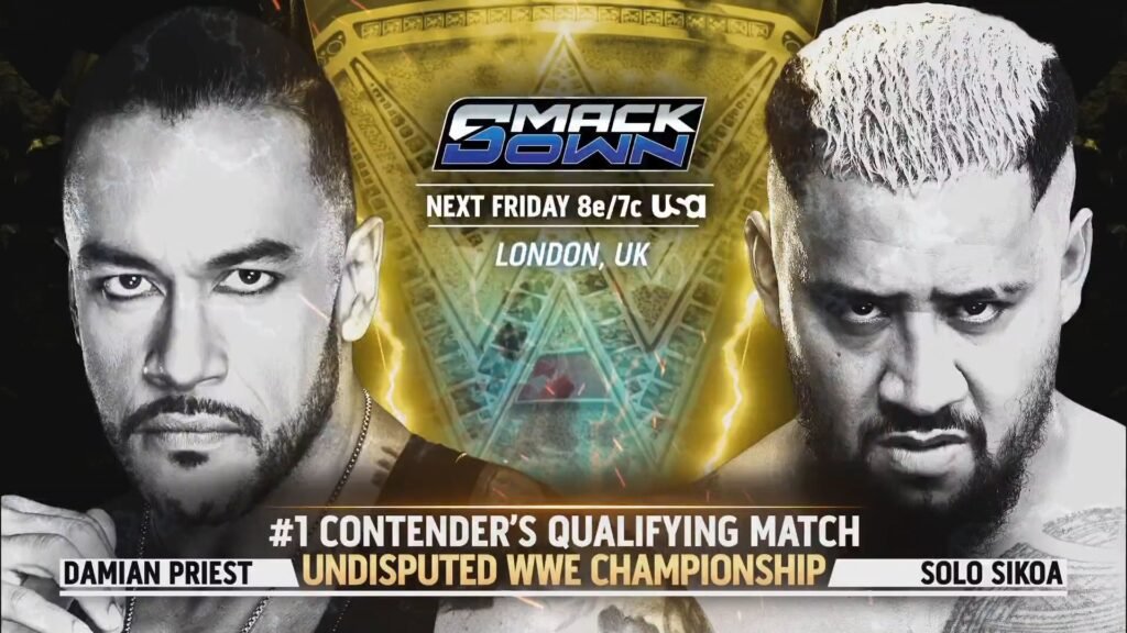 Damian Priest vs Solo Sikoa WWE SmackDown Jan 16 2026 #1 Contender Qualifying Match Undisputed WWE Championship
