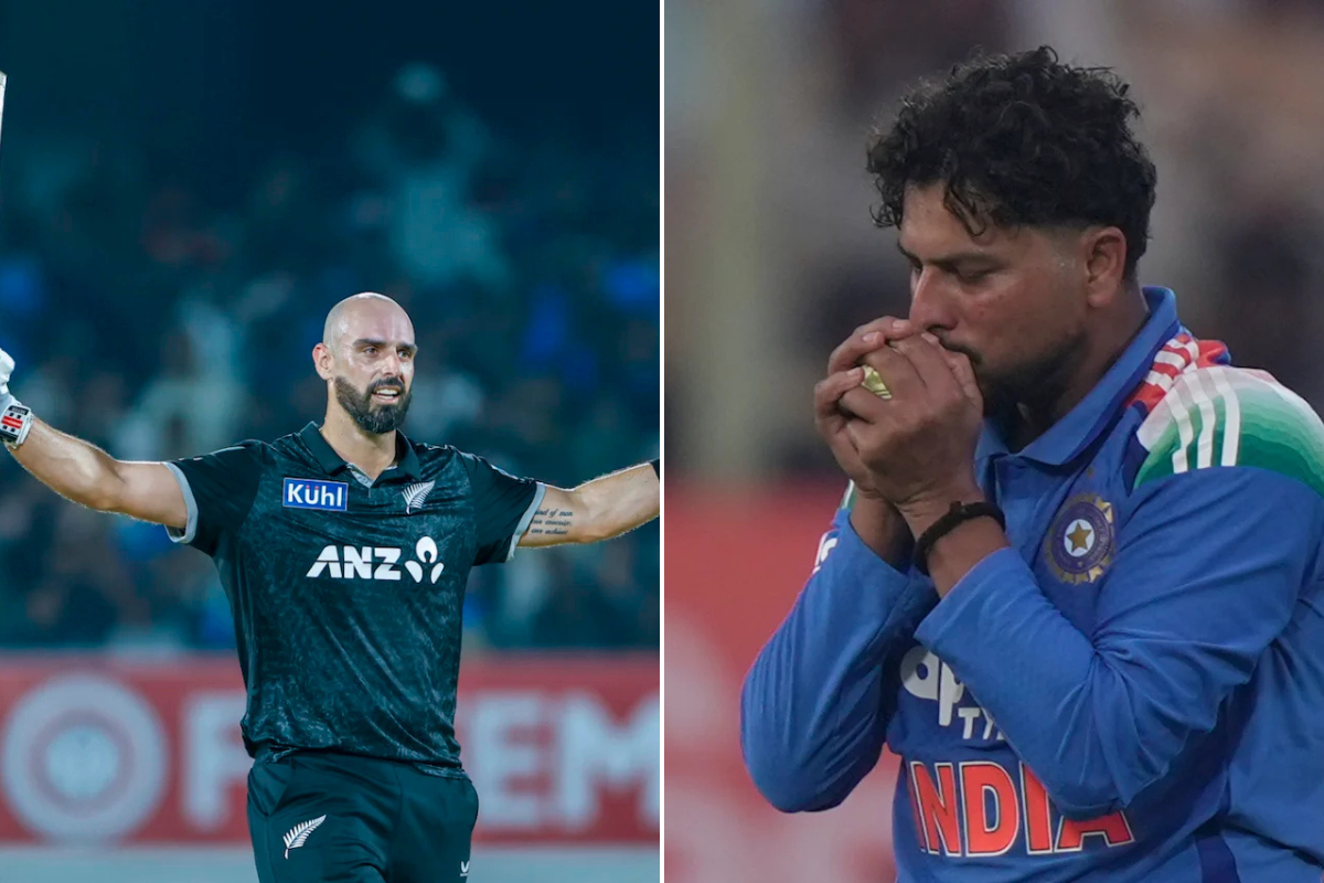 Daryl Mitchell vs Kuldeep Yadav IND vs NZ 2nd ODI
