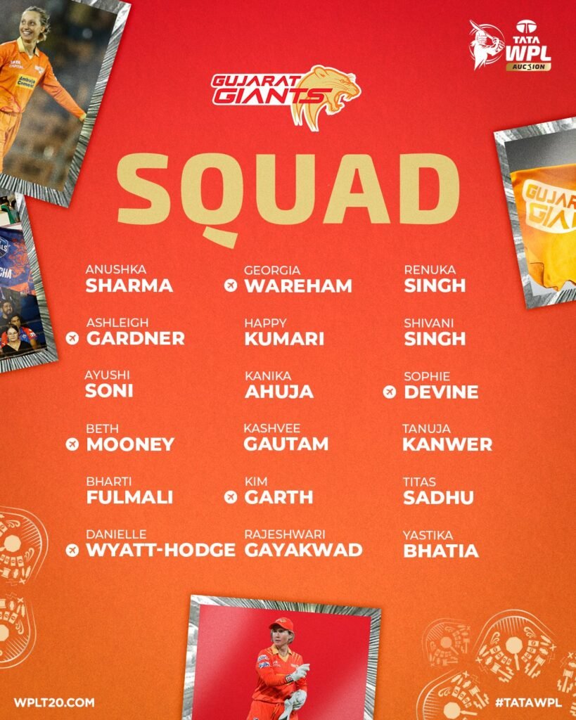 Gujarat Giants squad WPL 2026
