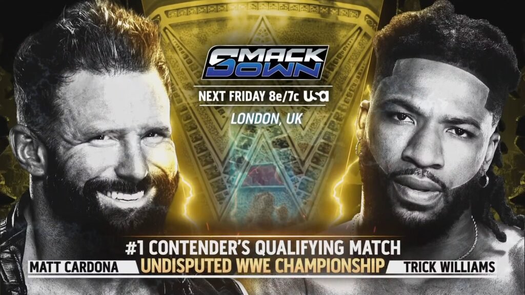 Matt Cardona vs Trick Williams WWE SmackDown Jan 16 #1 Contender Qualifying Match Undisputed WWE Championship