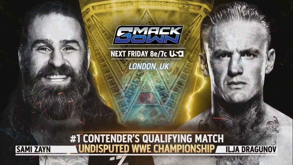 Sami Zayn vs Ilja Dragunov WWE SmackDown January 16 #1 Contender Qualifying Match Undisputed WWE Championship