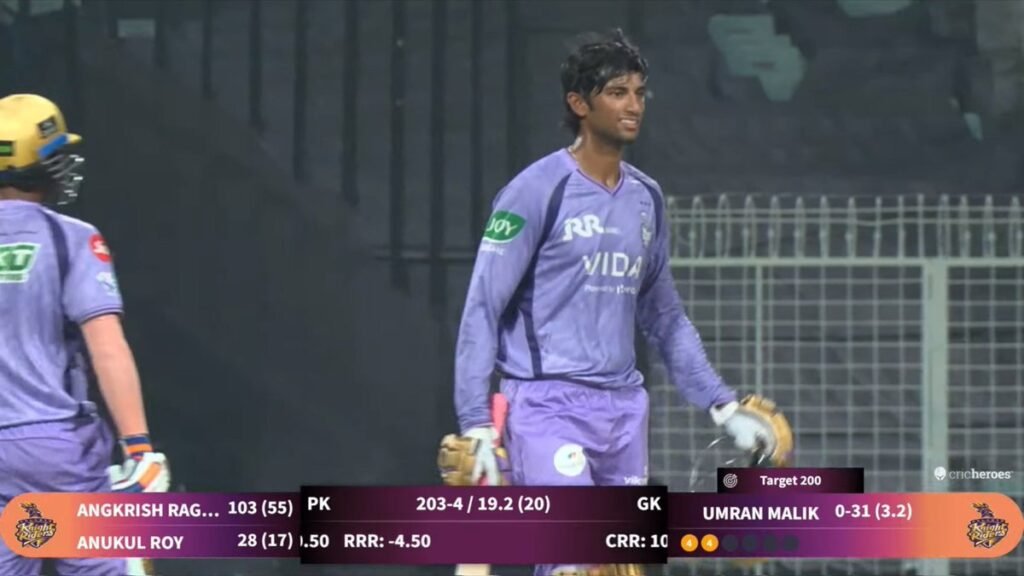 Angkrish Raghuvanshi century KKR practice match