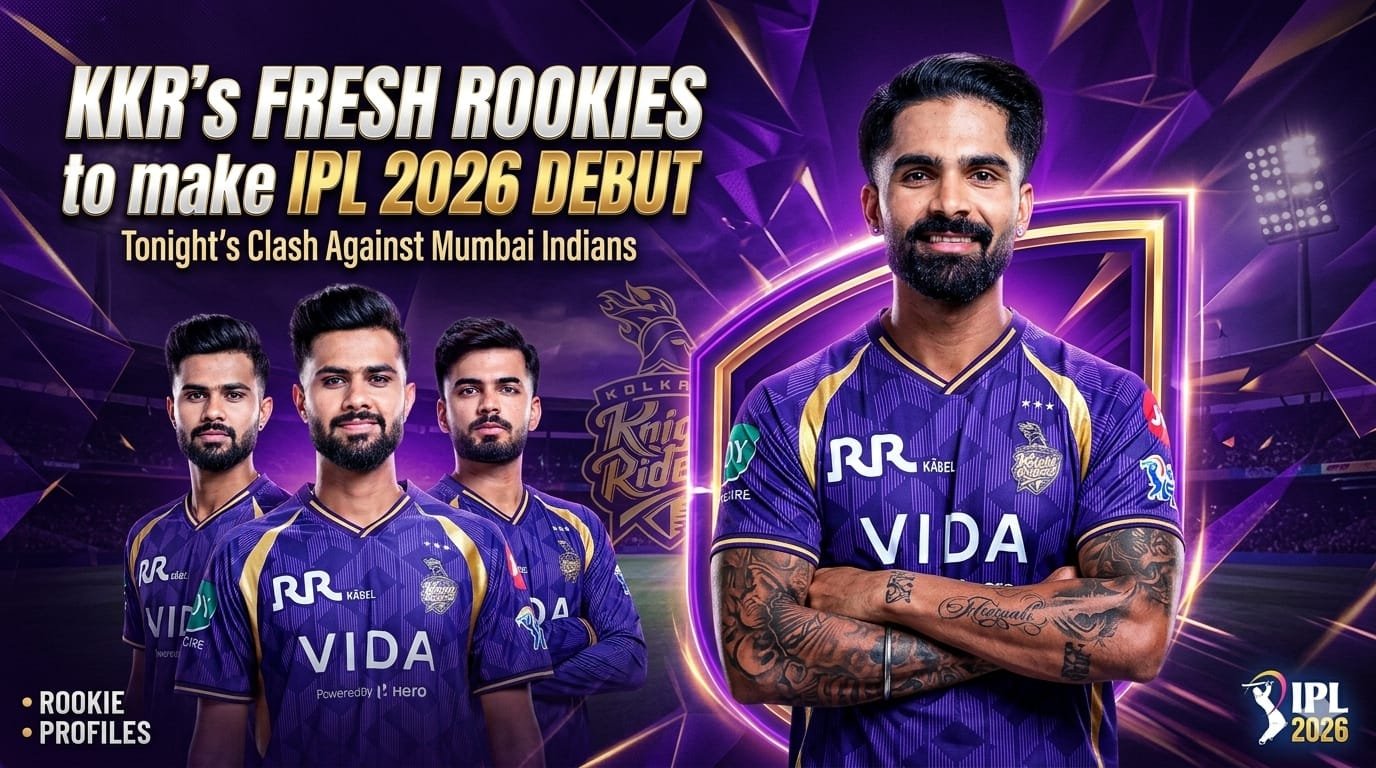 KKR Playing XI rookies debuting against Mumbai Indians IPL 2026