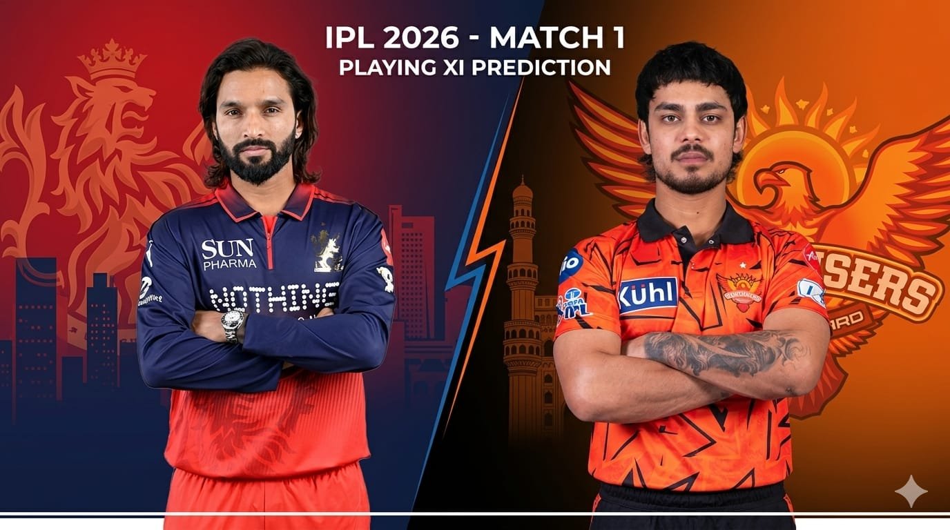 RCB vs SRH Playing XI Match 1 IPL 2026