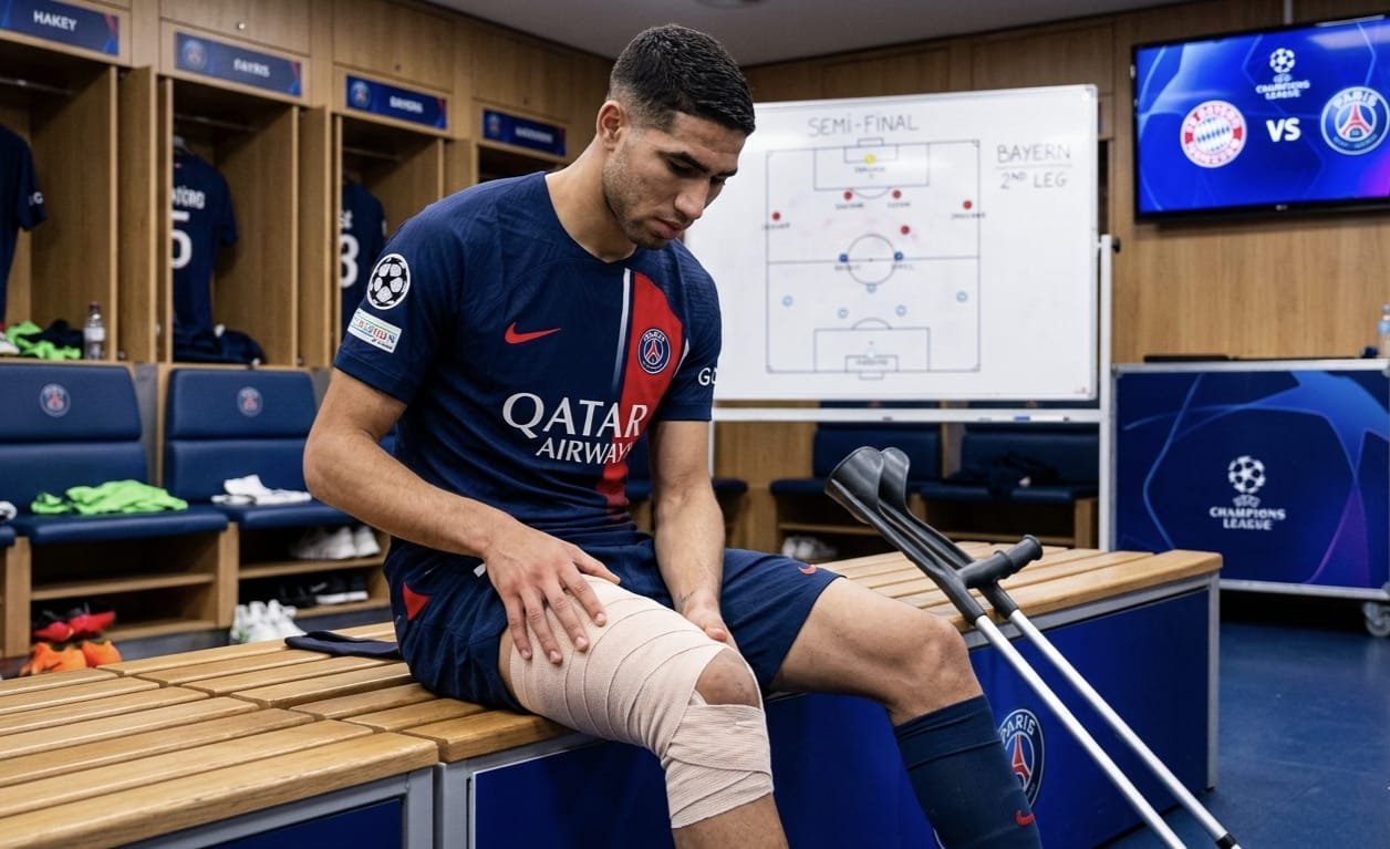 Achraf Hakimi Injury update Bayern vs PSG semifinal second leg