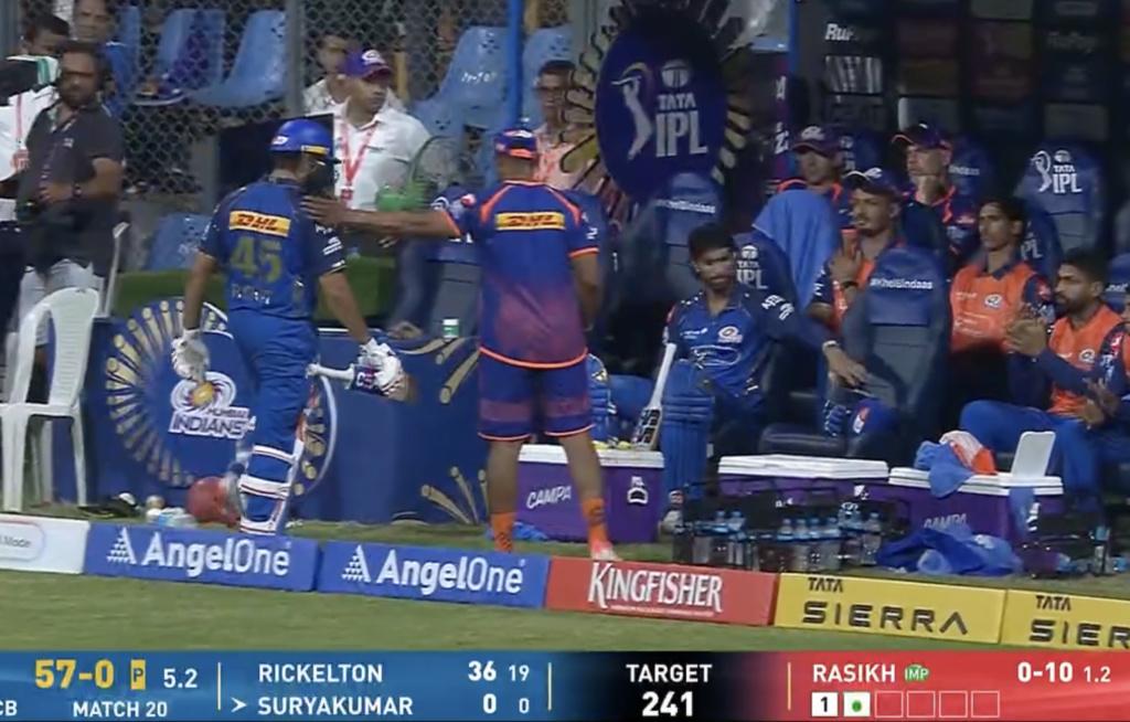 Why Has Rohit Sharma Retired Hurt Today During MI vs RCB IPL 2026 Match?