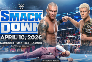 Wrestlers in action, SmackDown event