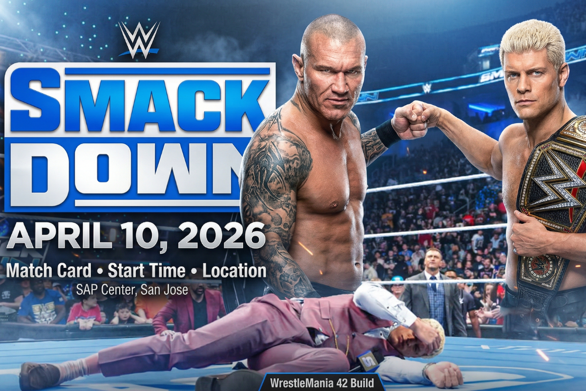 Wrestlers in action, SmackDown event