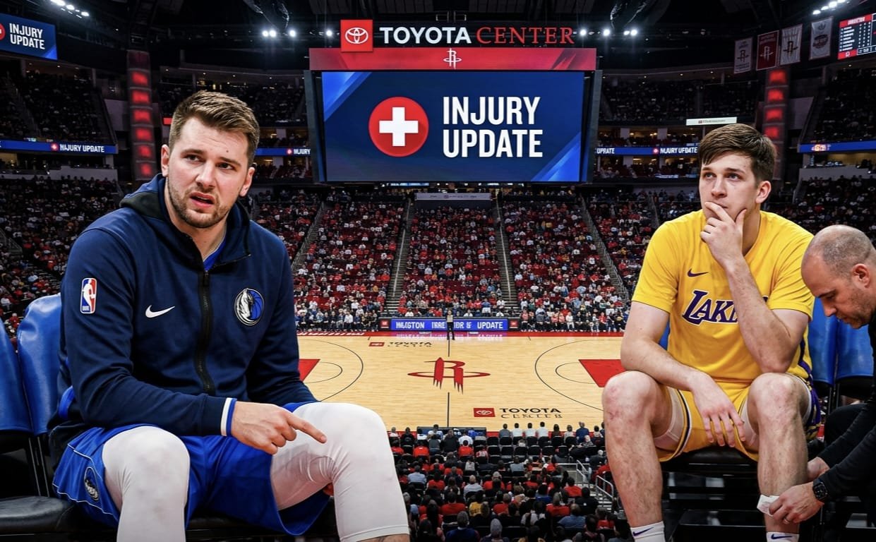 Luka Dončić Austin Reaves Injury Los Angeles Lakers vs Houston Rockets Game 2 NBA