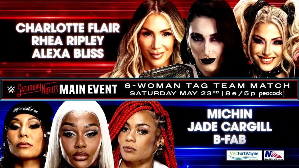 6-woman tag team match Saturday Night's Main Event May 23