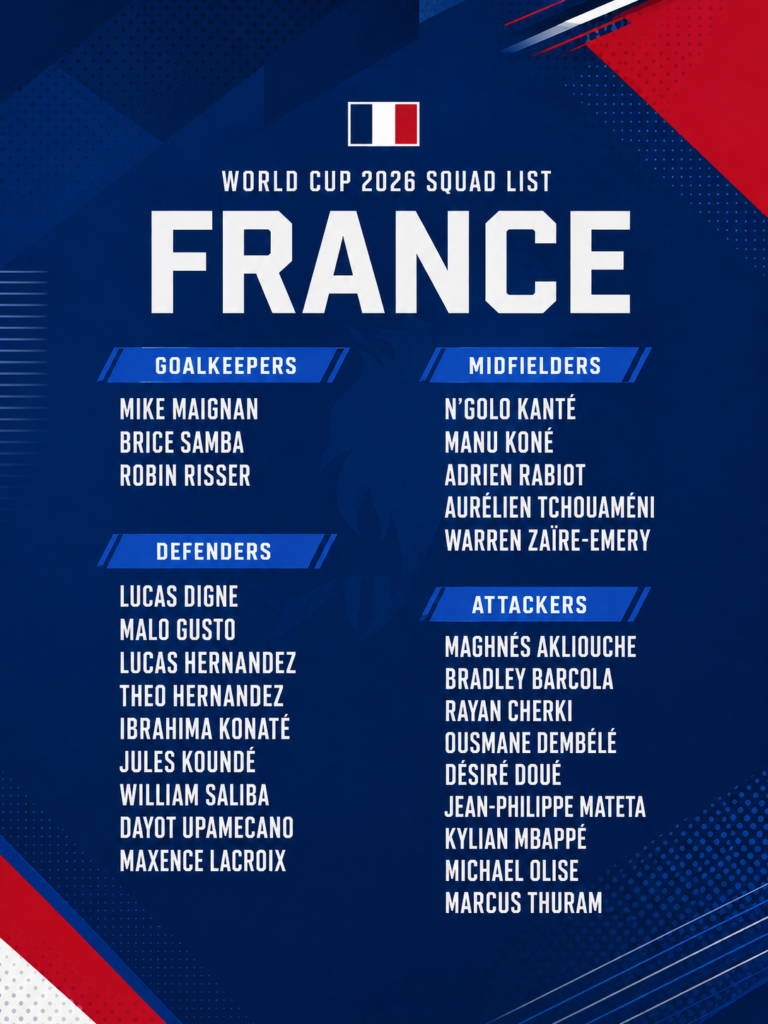 France World Cup squad 2026