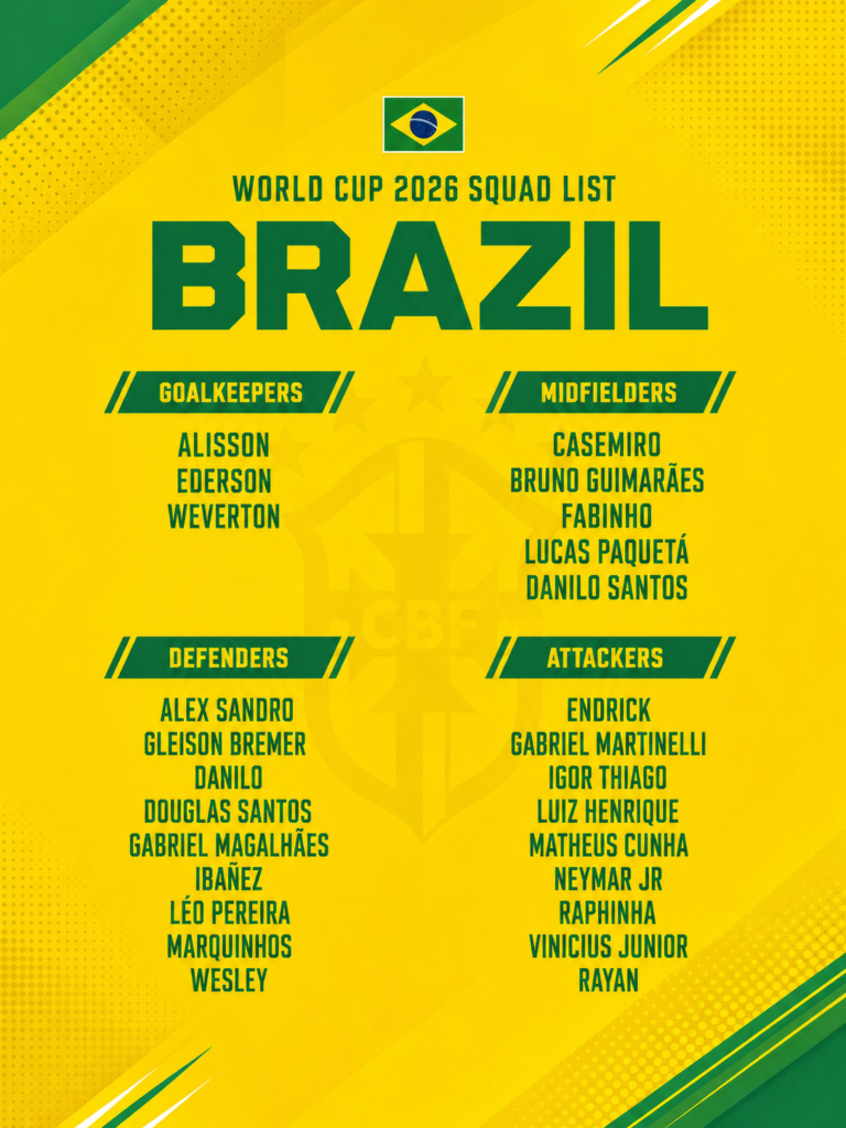 Brazil World Cup 2026 squad