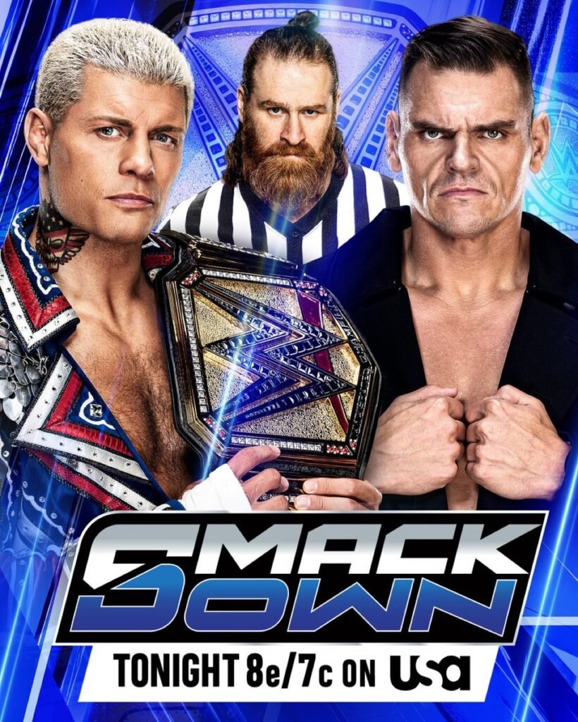 Cody Rhodes vs Gunther with Sami Zayn referee at SmackDown Results Tonight June 19 2026