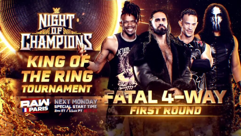 King of the Ring First Round - Je'Von Evans vs. Seth Rollins vs. Ricky Saints vs. Talla Tonga Night of Champions Riyadh 2026